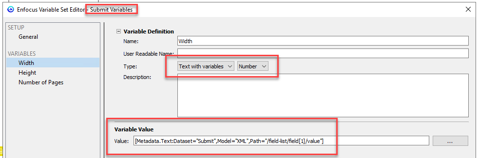 Variable Set