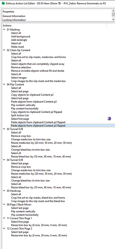 Action list so far